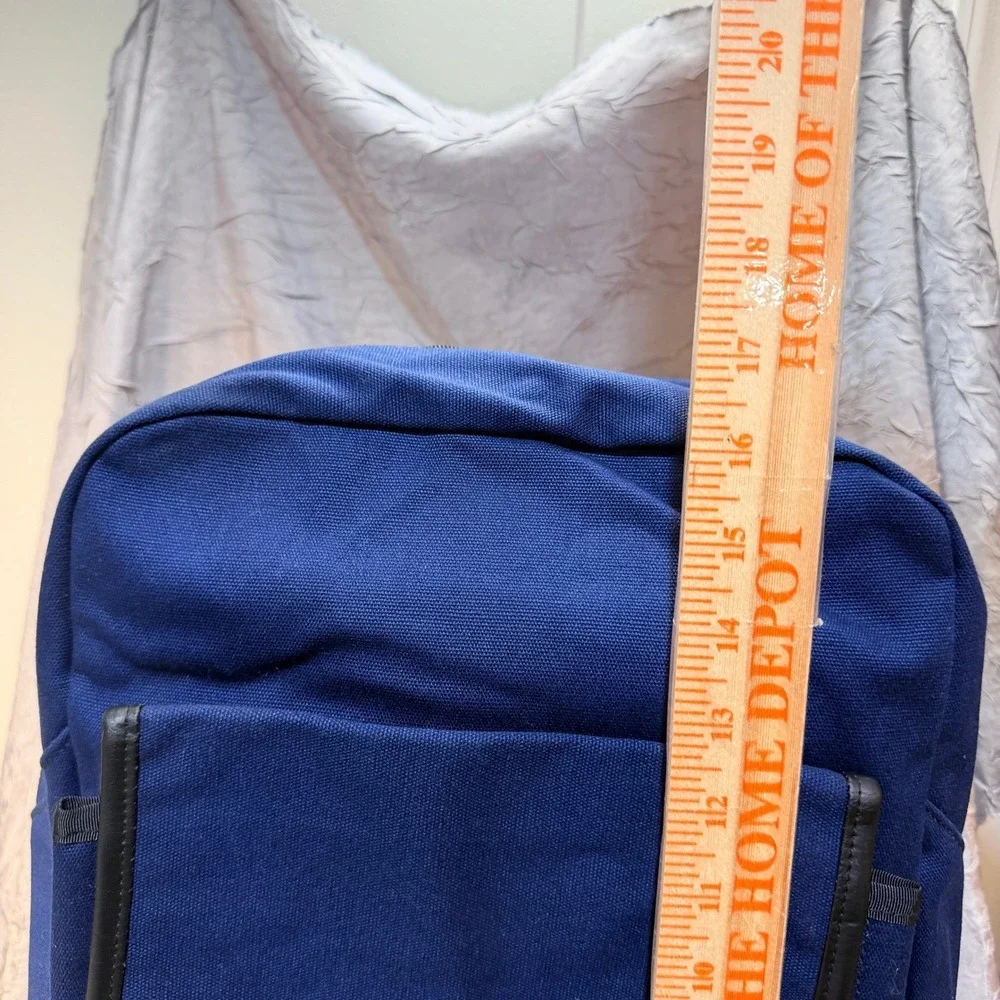 Vintage Nike Navy Blue Canvas Backpack Embroidered Swoosh Logo Korea Made Bag